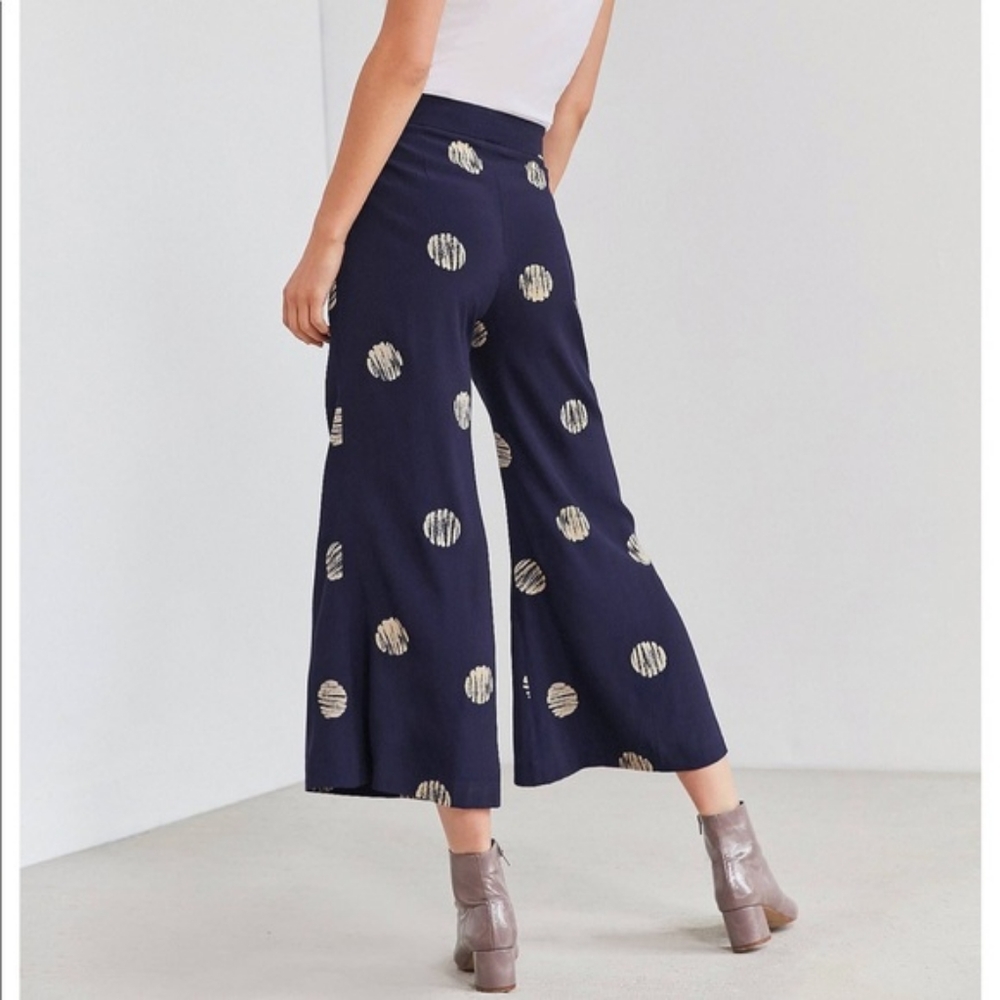 Anthropologie wide leg navy pants